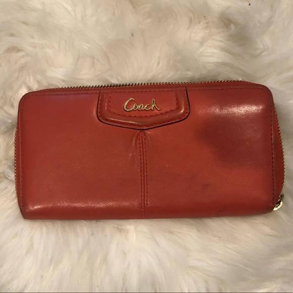 Coach coral colored wallet! - Picture 1 of 3